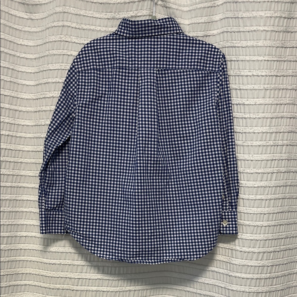 Polo by Ralph Lauren Boys 3T Blue and White Gingham Button Down Shirt - Picture 3 of 4
